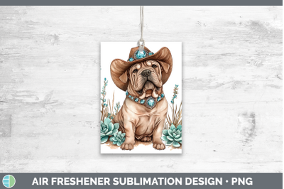 Shar Pei Air Freshener Western Cowboy Dogs Sublimation Car S