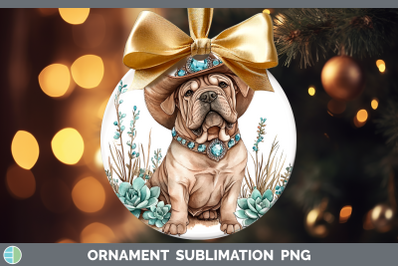 Shar Pei Ornament Western Cowboy Dogs Sublimation Bauble Des