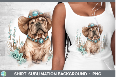 Shar Pei Shirt Western Cowboy Dogs Sublimation Background De
