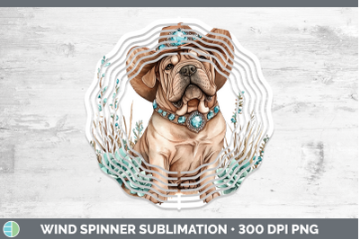 Shar Pei Wind Spinner Western Cowboy Dogs Sublimation Spinne