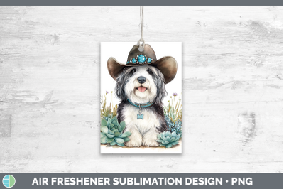 Old English Sheepdog Air Freshener Western Cowboy Dogs Subli
