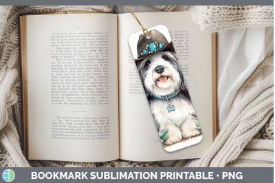 Old English Sheepdog Bookmark Western Cowboy Dogs Sublimatio