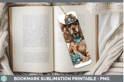 Cocker Spaniel Bookmark Western Cowboy Dogs Sublimation Prin