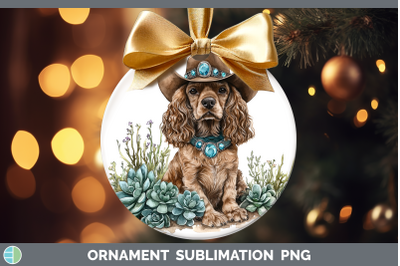 Cocker Spaniel Ornament Western Cowboy Dogs Sublimation Baub