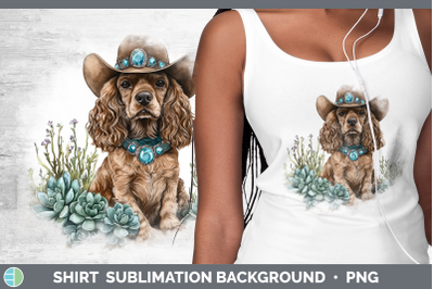 Cocker Spaniel Shirt Western Cowboy Dogs Sublimation Backgro