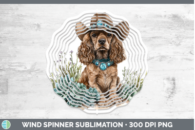 Cocker Spaniel Wind Spinner Western Cowboy Dogs Sublimation