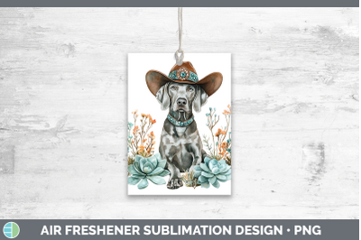 Weimaraner Air Freshener Western Cowboy Dogs Sublimation Car