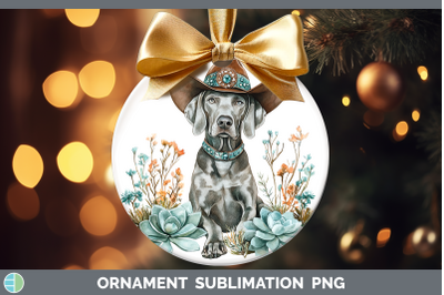 Weimaraner Ornament Western Cowboy Dogs Sublimation Bauble D