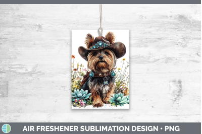 Yorkshire Terrier Air Freshener Western Cowboy Dogs Sublimat