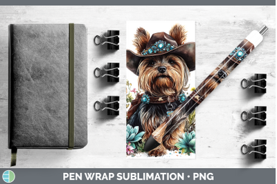Yorkshire Terrier Pen Wrap Western Cowboy Dogs Sublimation P