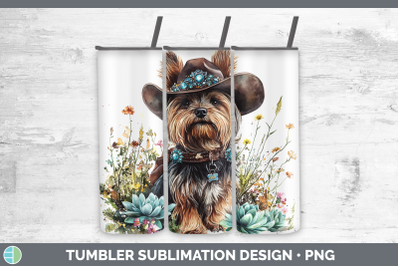 Yorkshire Terrier Tumbler Western Cowboy Dogs Sublimation 20