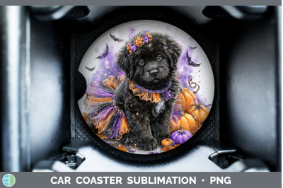 Newfoundland Car Coaster Dogs 03 Halloween Sublimation Drink