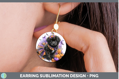 Newfoundland Round Earrings Dogs 03 Halloween Sublimation Ea
