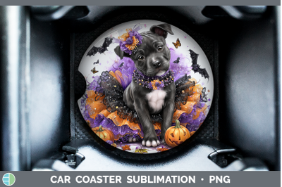 American Staffordshire Car Coaster Dogs 03 Halloween Sublima