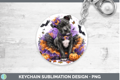 American Staffordshire Keychain Dogs 03 Halloween Sublimatio