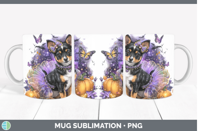 Basenji Mug Wrap Dogs 03 Halloween Sublimation Coffee Cup De