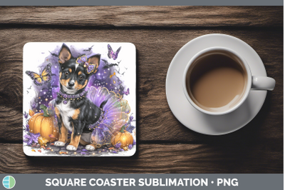 Basenji Square Coaster Dogs 03 Halloween Sublimation Drink M