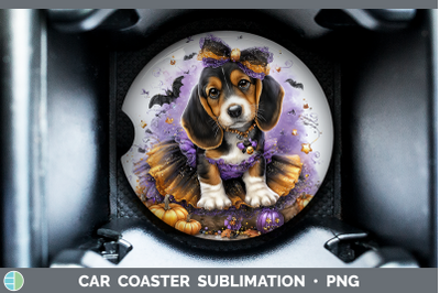 Basset Hound Car Coaster Dogs 03 Halloween Sublimation Drink