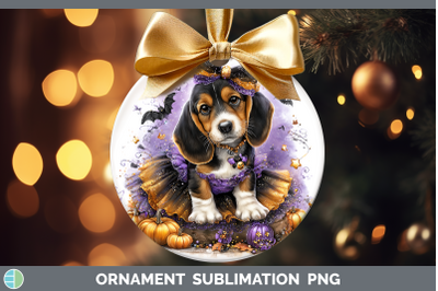Basset Hound Ornament Dogs 03 Halloween Sublimation Bauble D
