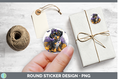 Dogs 03 Halloween Bluetick Coonhound Stickers | Round Labels