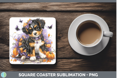 Brittany Dog Square Coaster Dogs 03 Halloween Sublimation Dr