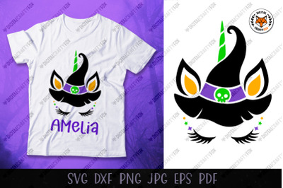 Halloween Unicorn Face SVG, Cute Unicorn Face Cut File