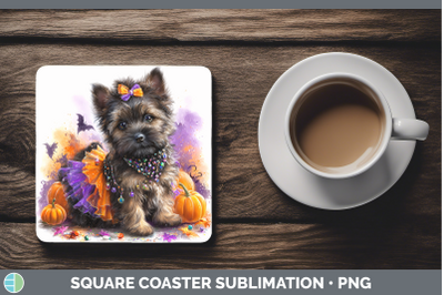 Cairn Terrier Square Coaster Dogs 03 Halloween Sublimation D