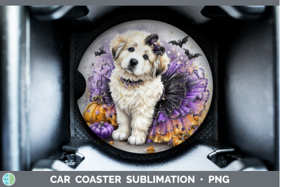 Great Pyrenees Car Coaster Dogs 03 Halloween Sublimation Dri
