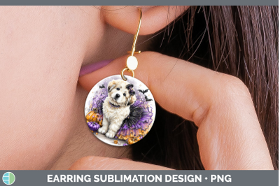 Great Pyrenees Round Earrings Dogs 03 Halloween Sublimation
