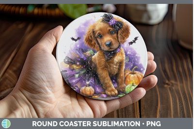 Irish Setter Round Coaster Dogs 03 Halloween Sublimation Coa