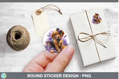 Dogs 03 Halloween Irish Setter Stickers | Round Labels Desig