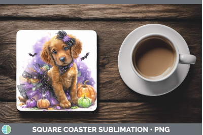 Irish Setter Square Coaster Dogs 03 Halloween Sublimation Dr