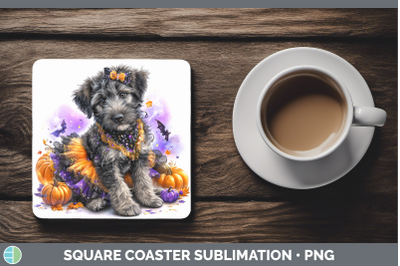 Irish Wolfhound  Square Coaster Dogs 03 Halloween Sublimatio