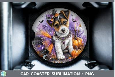 Jack Russell Terrier Car Coaster Dogs 03 Halloween Sublimati