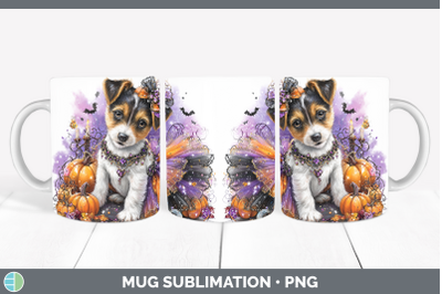 Jack Russell Terrier Mug Wrap Dogs 03 Halloween Sublimation