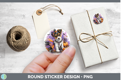 Dogs 03 Halloween Jack Russell Terrier Stickers | Round Labe
