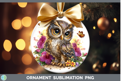 Owl Ornament Birds 01 Floral Summer Sublimation Bauble Desig