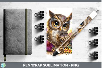 Owl Pen Wrap Birds 01 Floral Summer Sublimation Pen Designs