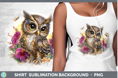 Owl Shirt Birds 01 Floral Summer Sublimation Background Desi