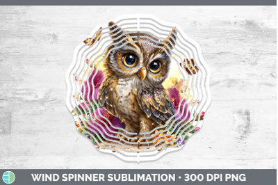 Owl Wind Spinner Birds 01 Floral Summer Sublimation Spinner