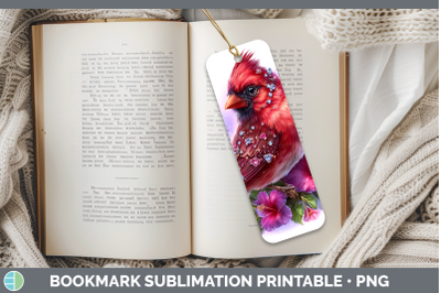 Cardinal Bookmark Birds 01 Floral Summer Sublimation Printab