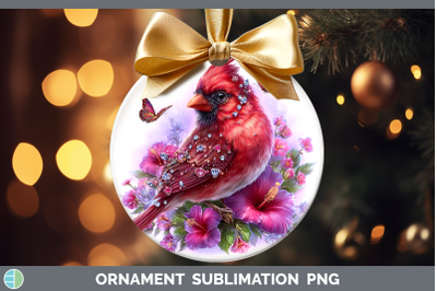 Cardinal Ornament Birds 01 Floral Summer Sublimation Bauble