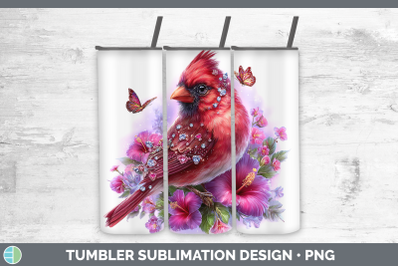 Cardinal Tumbler Birds 01 Floral Summer Sublimation 20 oz Sk