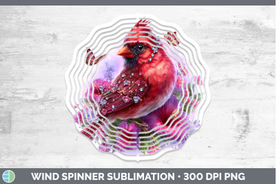 Cardinal Wind Spinner Birds 01 Floral Summer Sublimation Spi