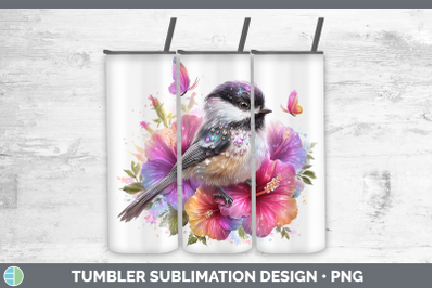 Chickadee Tumbler Birds 01 Floral Summer Sublimation 20 oz S