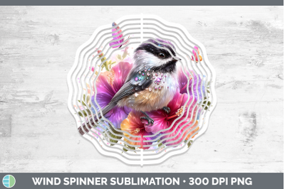 Chickadee Wind Spinner Birds 01 Floral Summer Sublimation Sp