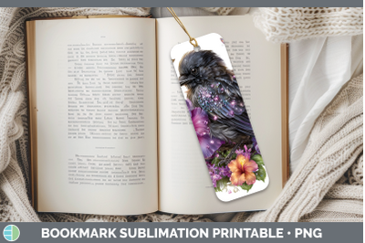 Crow Bookmark Birds 01 Floral Summer Sublimation Printable D
