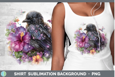 Crow Shirt Birds 01 Floral Summer Sublimation Background Des