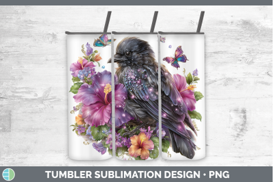 Crow Tumbler Birds 01 Floral Summer Sublimation 20 oz Skinny