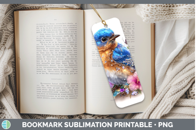 Eastern Bluebird Bookmark Birds 01 Floral Summer Sublimation